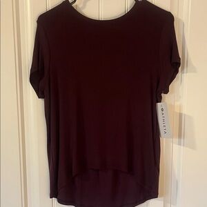 Athleta Deep Burgundy Short Sleeve Tee